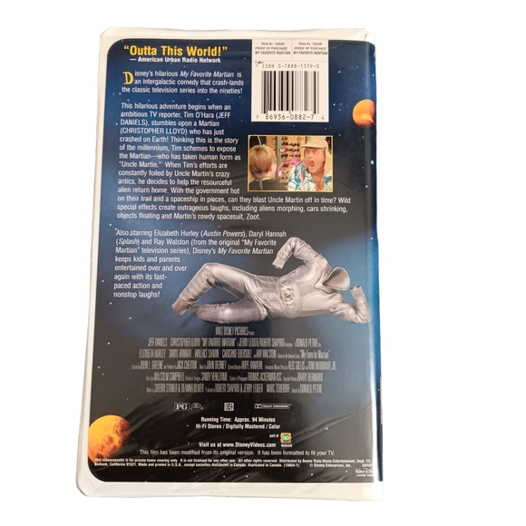 Disney's My Favorite Martian (VHS 1999) Jeff Daniels Christopher Lloyd - Picture 8 of 9
